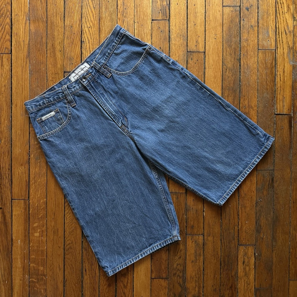 Vtg Y2K Rocawear Huge‎ Wide Leg Jean Shorts Men 34 Knife Pocket Hip Hop Baggy - Picture 2 of 9